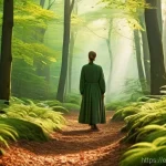 숲 테라피와 직장 내 스트레스 관리 - **Prompt 1: Serene Forest Immersion**
    "A peaceful adult, gender-neutral, stands in a vibrant, su...